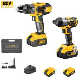 Maestro MCK-20V KIT ΚΡΟΥΣΤΙΚΟ ΔΡΑΠΑΝΟΚΑΤΣΑΒΙΔΟ - ΠΑΛΜΙΚΟ ΚΑΤΣΑΒΙΔΙ (ΛΙΘΙΟΥ 20V - 2X4 Ah)